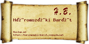 Háromszéki Barót névjegykártya